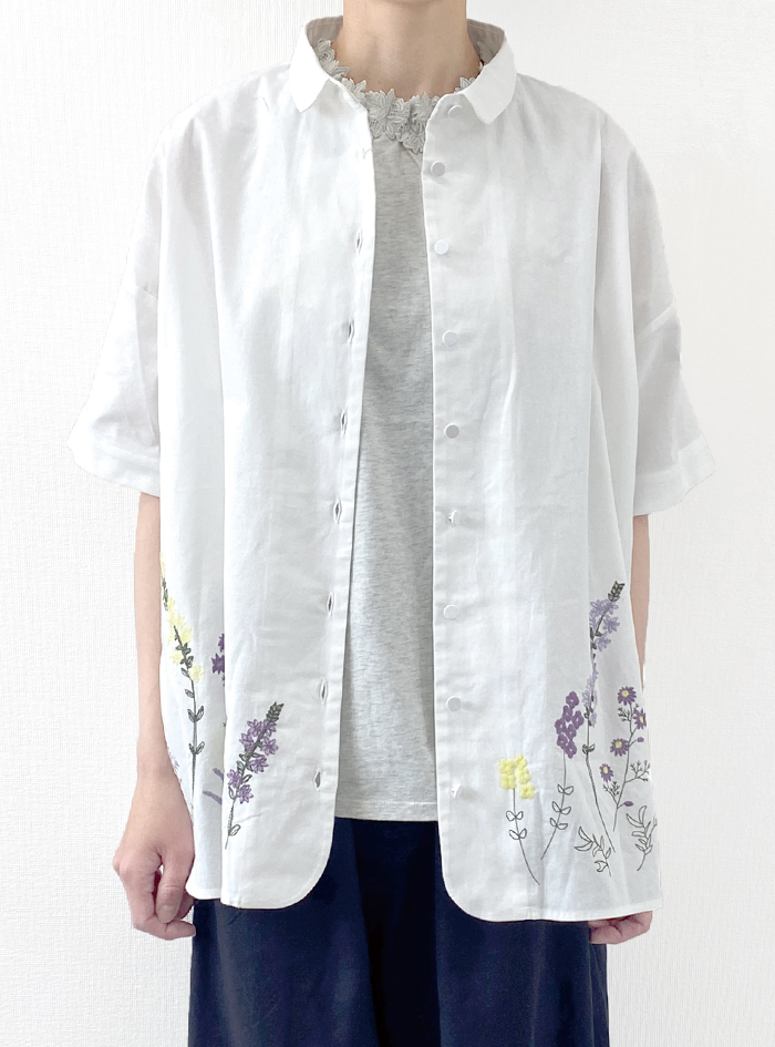 パーツ刺繍衿付きチュニックブラウス ELLIFE ONLINE SHOP
