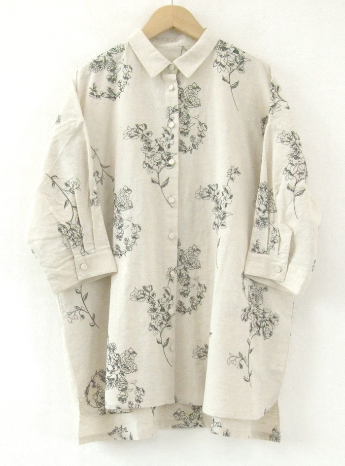 線画刺繍シャツチュニックブラウス ELLIFE ONLINE SHOP