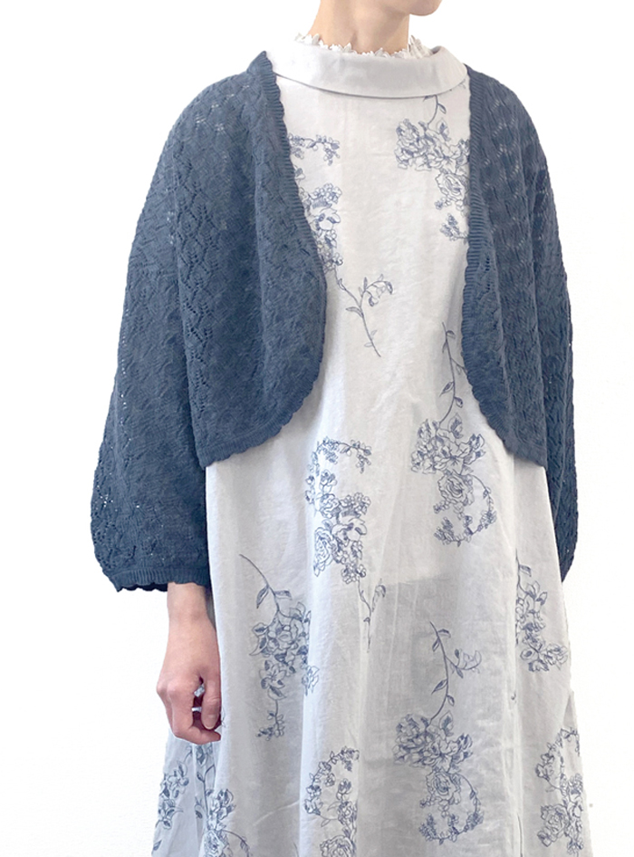 透かし柄ニットボレロカーディガン ELLIFE ONLINE SHOP