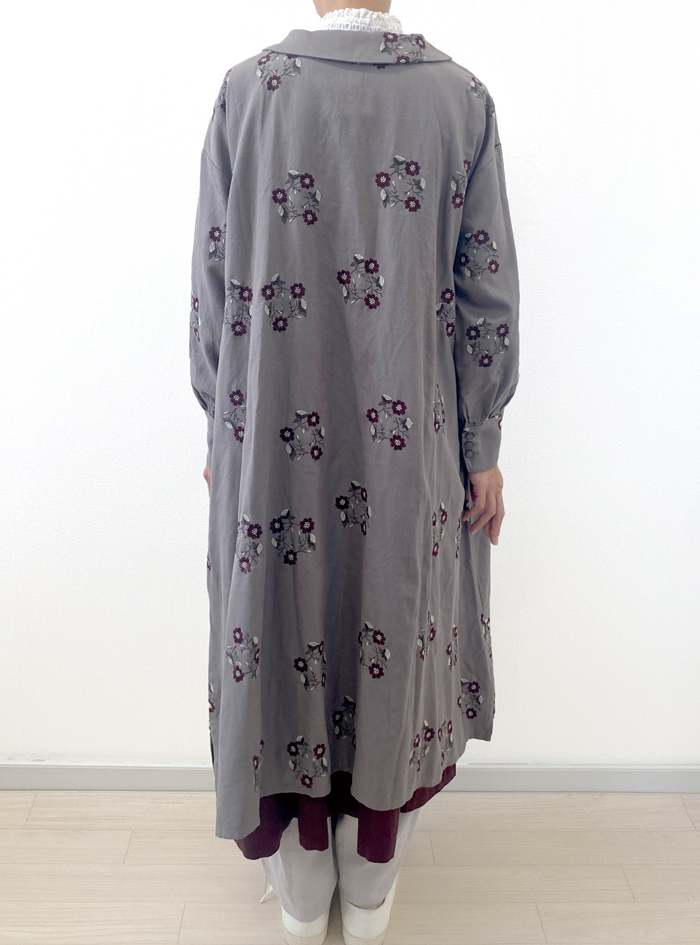 50%OFF! サークル刺繍前開きワンピース ELLIFE ONLINE SHOP