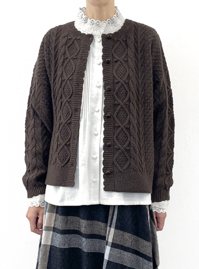 50%OFF! ウール混ニットケーブルカーディガン ELLIFE ONLINE SHOP