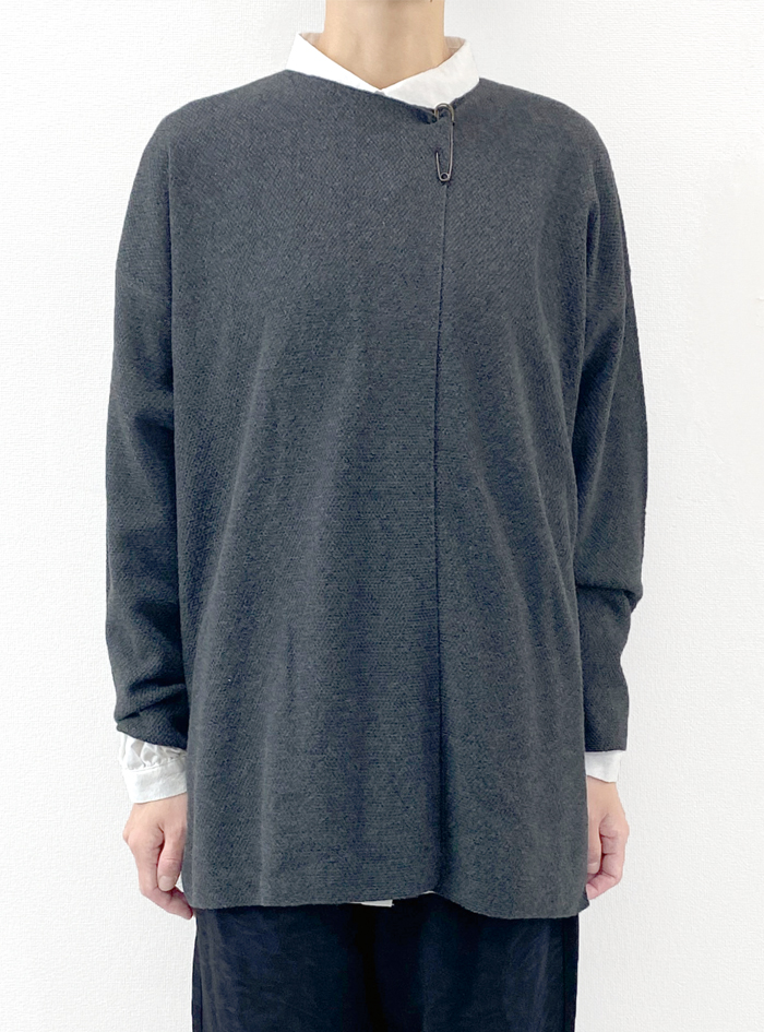 美品⁂センソユニコ⁂メフウ⁂ロングニットチュニック　凸凹生地　ストライプ　M 美品⁂センソユニコ⁂メフウ⁂ロングニットチュニック 凸凹生地