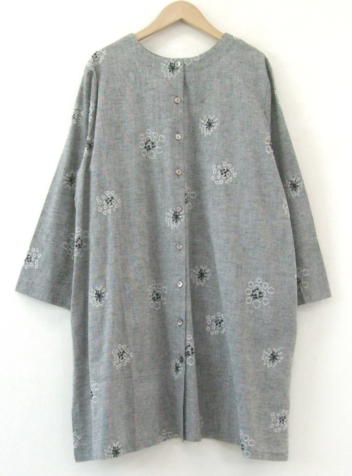 ballsey ダブルフェイスドットステッチ クルーネックワンピース