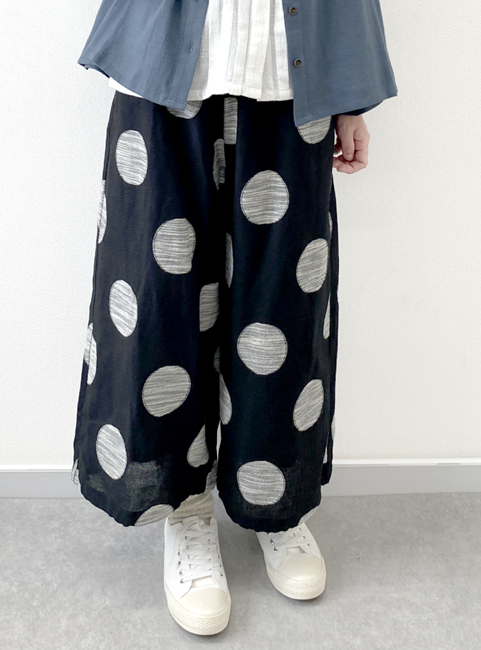 @ellecy ドット サルエルパンツ バルーン ブラック ellecy ドット サルエルパンツ バルーン ブラック ellecy ドット