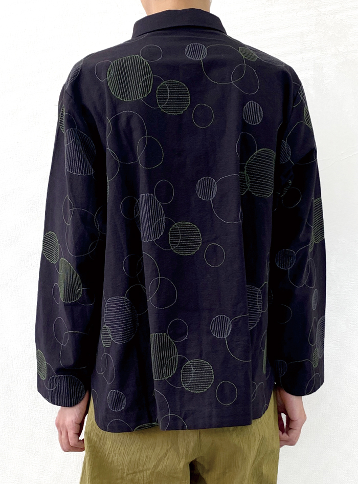 ドット刺繍シャツカラーブラウス ELLIFE ONLINE SHOP