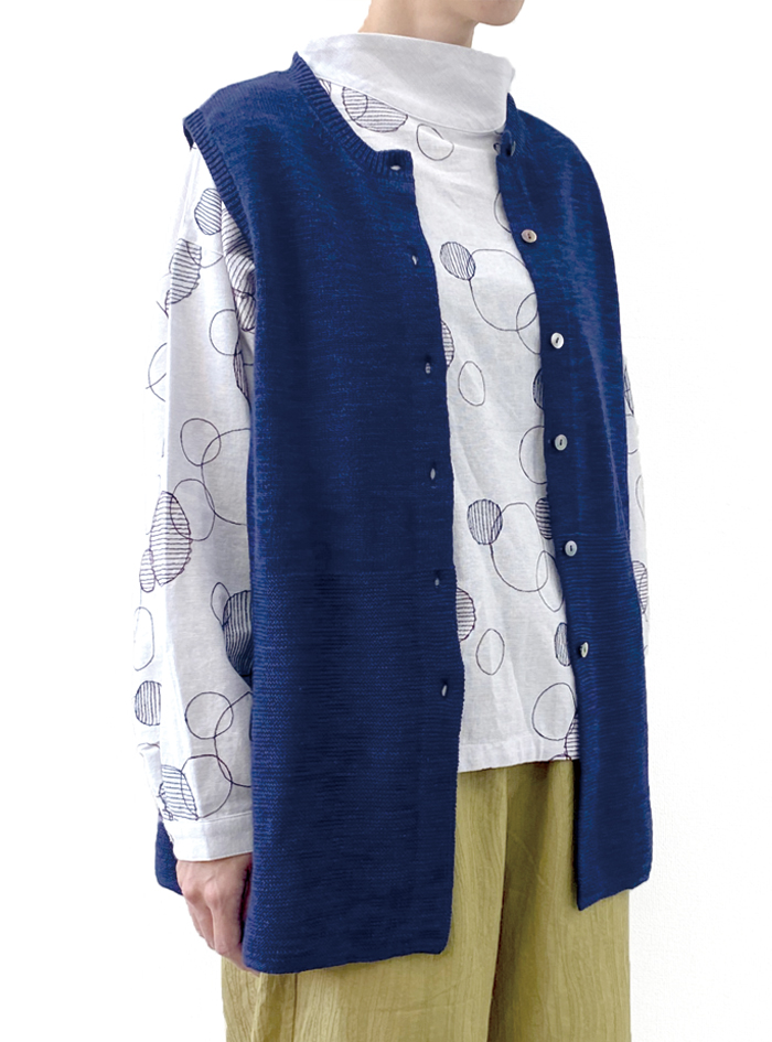 綿麻スラブチュニックベスト ELLIFE ONLINE SHOP