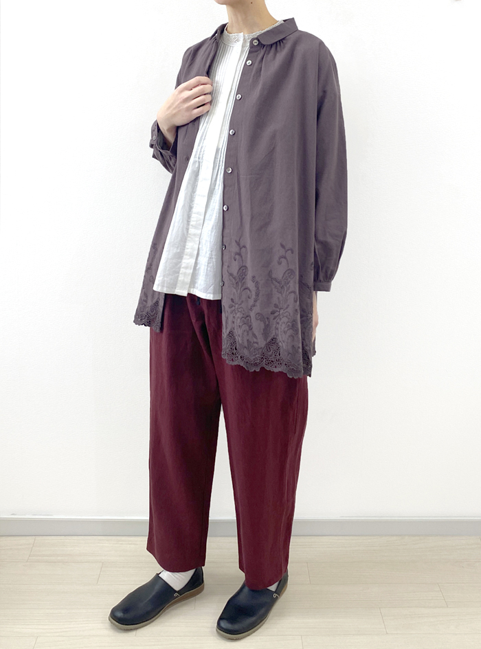 スラブガーゼレーシーピンタックブラウス ELLIFE ONLINE SHOP