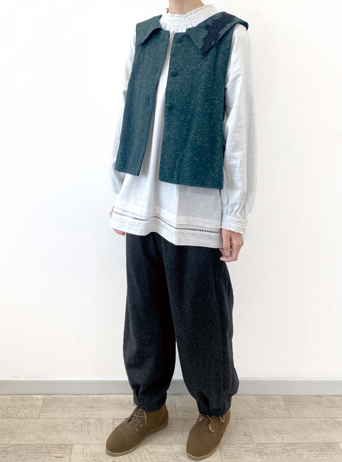50%OFF! ツィード衿付きベスト ELLIFE ONLINE SHOP