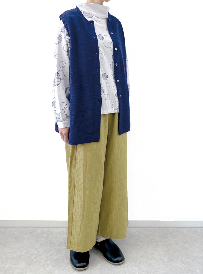 綿麻スラブチュニックベスト ELLIFE ONLINE SHOP