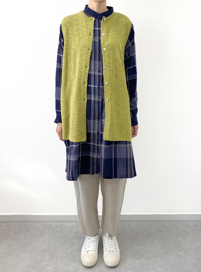 綿麻スラブチュニックベスト ELLIFE ONLINE SHOP