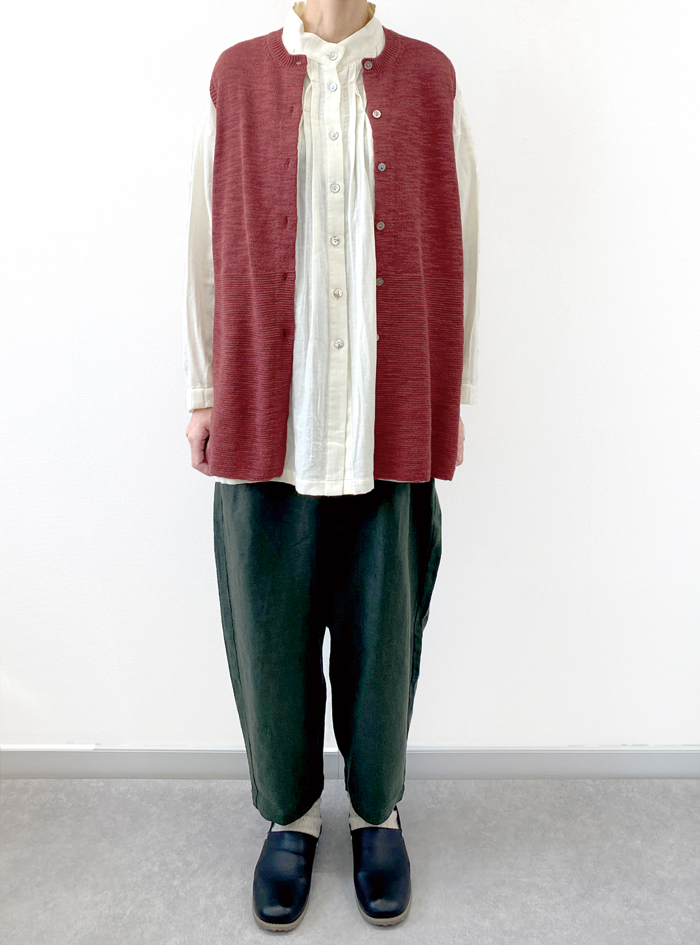 ★推薦必見【アルベロベロ】ノースリーブチュニック　オイスター　M　綿素材USED ☆推薦必見【アルベロベロ】ノースリーブチュニック オイスター